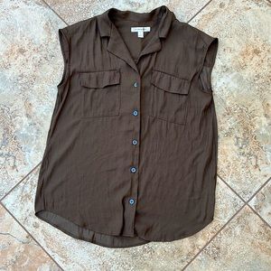 Banana Republic Sleeveless Business Casual Button Down Blouse Women S Small Tall